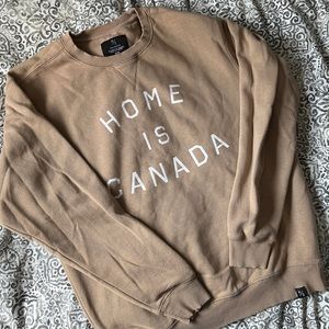 PEACE COLLECTIVE Home is Canada Beige Crewneck